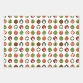 魅力的クリスマスオーナメントクリスマスストライプ品種 ラッピングペーパーシート (正面)