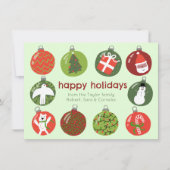 魅力的クリスマスオーナメントヴィンテージカスタムクリスマス シーズンカード (正面)