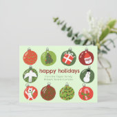 魅力的クリスマスオーナメントヴィンテージカスタムクリスマス シーズンカード (スタンド正面)