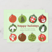 魅力的クリスマスオーナメントヴィンテージカスタムクリスマス シーズンカード (正面/裏面)