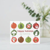 魅力的クリスマスオーナメントヴィンテージカスタムクリスマス ポストカード (スタンド正面)