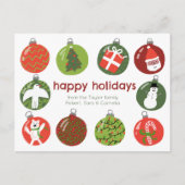 魅力的クリスマスオーナメントヴィンテージカスタムクリスマス ポストカード (正面)