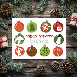 魅力的クリスマスオーナメントヴィンテージカスタムクリスマス ポストカード