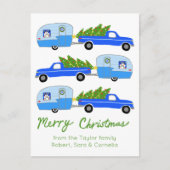 魅力的クリスマスキャンパーヴィンテージトレーラーレトロRV ポストカード (正面)