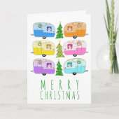 魅力的クリスマスキャンパーヴィンテージトレーラーRVクリスマス カード (正面)
