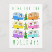 魅力的クリスマスキャンパーヴィンテージトレーラーRVクリスマス ポストカード (正面)