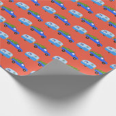 魅力的クリスマスキャンパーヴィンテージトレーラーRVクリスマス ラッピングペーパー (角)