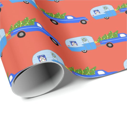 魅力的クリスマスキャンパーヴィンテージトレーラーRVクリスマス ラッピングペーパー (ロールコーナー)