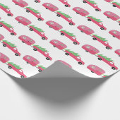 魅力的クリスマスキャンパーヴィンテージトレーラーRVクリスマス ラッピングペーパー (角)