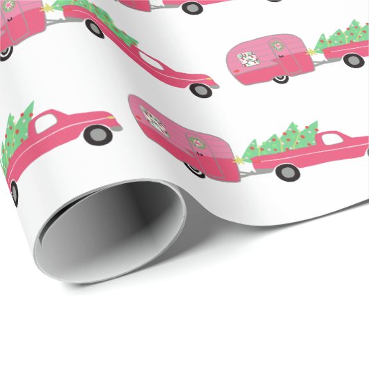 魅力的クリスマスキャンパーヴィンテージトレーラーRVクリスマス ラッピングペーパー (ロールコーナー)