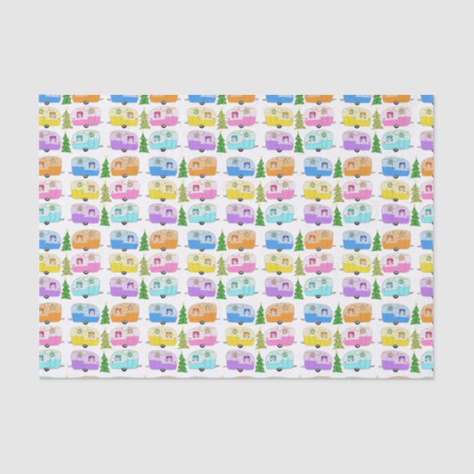 魅力的クリスマスキャンパーヴィンテージトレーラーRVクリスマス 薄葉紙 (正面)