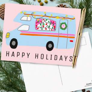 魅力的クリスマスキャンパーヴィンテージRVクリスマス ポストカード