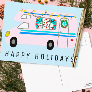 魅力的クリスマスキャンパーヴィンテージRVクリスマス ポストカード