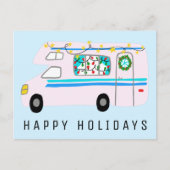 魅力的クリスマスキャンパーヴィンテージRVクリスマス ポストカード (正面)