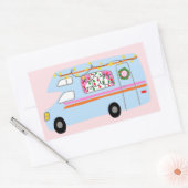 魅力的クリスマスキャンパーヴィンテージRVクリスマス 長方形シール (封筒)