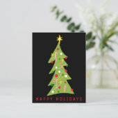 魅力的クリスマスツリーシンプルかわいいクリスマス ポストカード (スタンド正面)