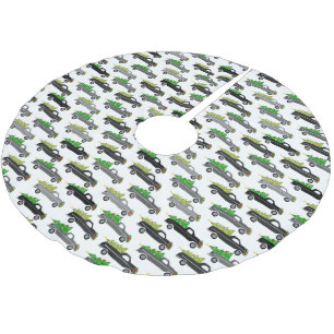 魅力的クリスマスピックアップトラックかわいいクリスマス ブラッシュドポリエステルツリースカート