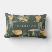 魅力的クリスマスフォレストグリーンリバーシブルカスタム ランバークッション (正面)