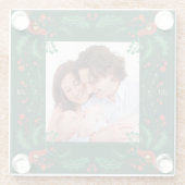 魅力的クリスマスフローラフレームコースター ガラスコースター (裏面)