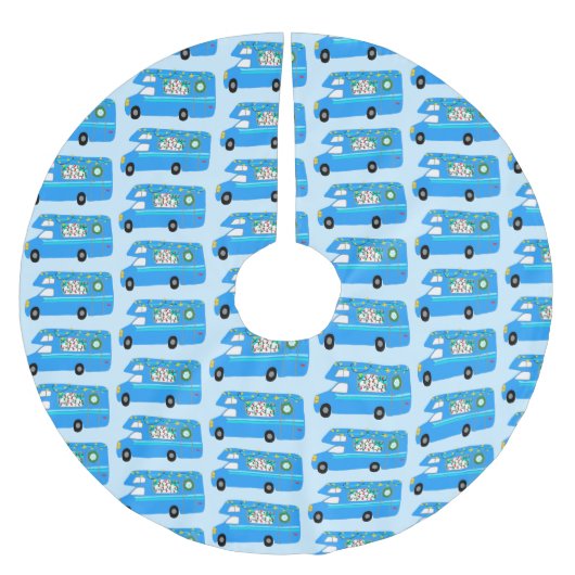 魅力的クリスマスモーターホームズキャンパーRVクリスマス ブラッシュドポリエステルツリースカート (正面)