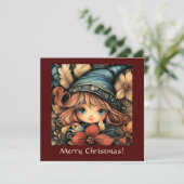 魅力的クリスマス小妖精や小人カスタマイズ シーズンカード (スタンド正面)