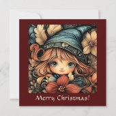 魅力的クリスマス小妖精や小人カスタマイズ シーズンカード (正面)
