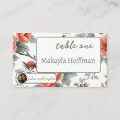 魅力的クリスマス結婚とロマンチックな写真 プレイスカード (正面)