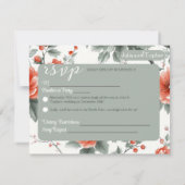 魅力的クリスマス結婚とロマンチックな写真 出欠カード (裏面)