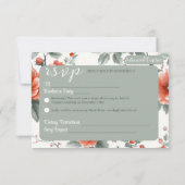 魅力的クリスマス結婚とロマンチックな写真 出欠カード (裏面)