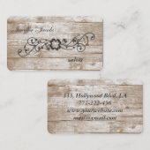 魅力的コンテンポラリー木の質感離れ 名刺 (正面/裏面)