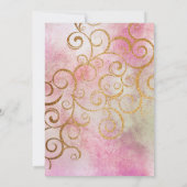 魅力的ゴールドボタニカル ブライダルシャワー 招待状 (裏面)