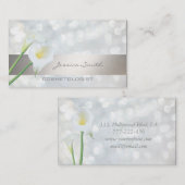 魅力的シックエレガントラックス明るい《写真》ぼけ味カルラリリー 名刺 (正面/裏面)