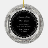 魅力的シルバー結婚25周年記念 セラミックオーナメント (裏面)