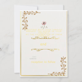 魅力的シンプル結婚式招待状 招待状