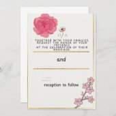 魅力的シンプル結婚式招待状 招待状 (正面/裏面)