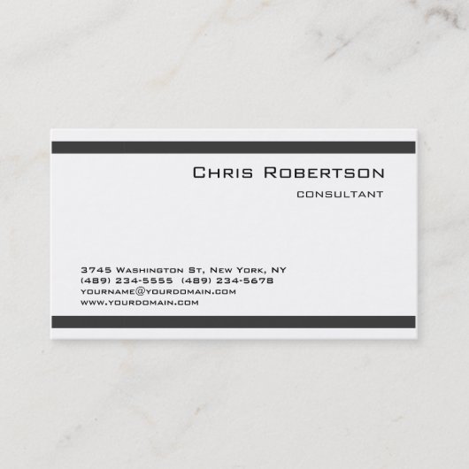 魅力的シンプルGRAY WHITE Business Card 名刺 (正面)