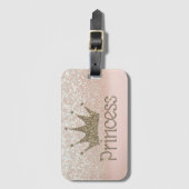 魅力的ティアラ、プリンセス、グリッター《写真》ぼけ味 ラゲッジタグ (正面縦)