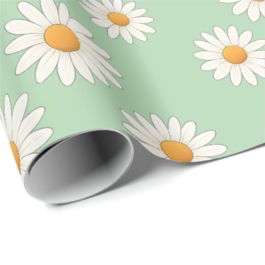 魅力的デイジーパターン – フローラギフト ラッピングペーパー (ロールコーナー)