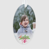 魅力的トレンディーウォーター色ホリデーフォト オーナメント (正面)