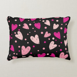 魅力的ハートとドットパターン アクセントクッション