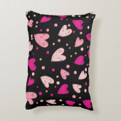 魅力的ハートとドットパターン アクセントクッション (裏面(縦))