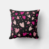 魅力的ハートとドットパターン クッション (裏面)