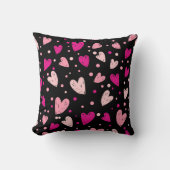 魅力的ハートとドットパターン クッション (正面)