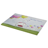 魅力的ハートバルーン付きカラフルラディバグ カッティングボード (角)