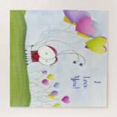 魅力的ハートバルーン付きカラフルラディバグ ジグソーパズル (横)