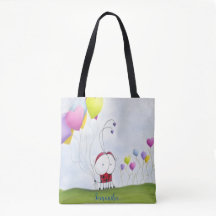 魅力的ハートバルーン付きカラフルラディバグ