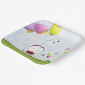 魅力的ハートバルーン付きカラフルラディバグ ペーパープレート (傾斜あり)