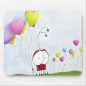 魅力的ハートバルーン付きカラフルラディバグ マウスパッド (正面)