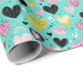 魅力的ハート包装紙 ラッピングペーパー (ロールコーナー)