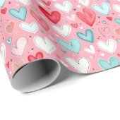 魅力的ハート包装紙 ラッピングペーパー (ロールコーナー)